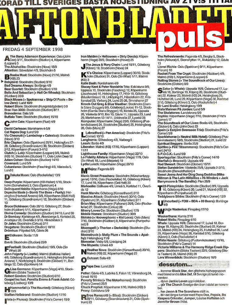 Billy Bremner The Refreshments 1998