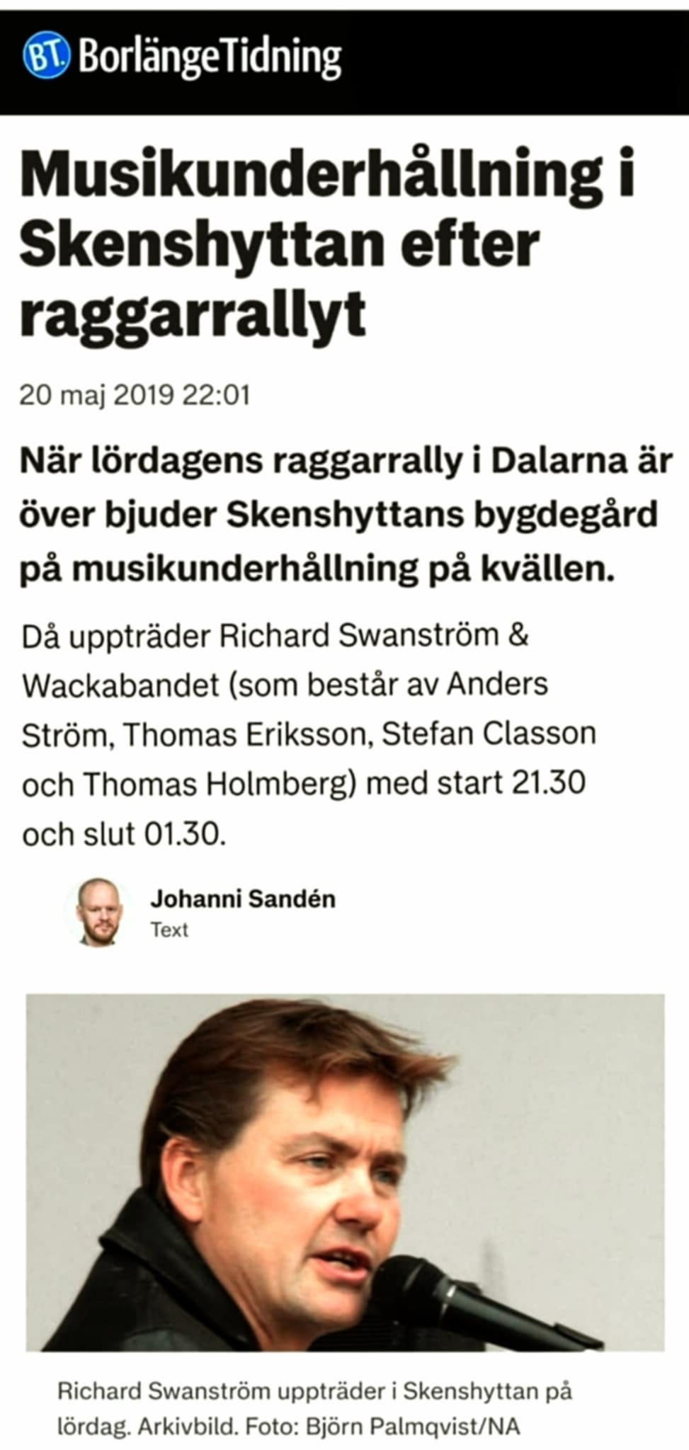 Richard Swanstrom WackaBandet 2019